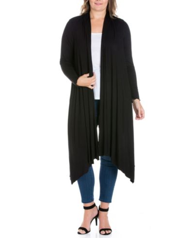 Женский удлиненный кардиган Plus Size Extra Long Open Front