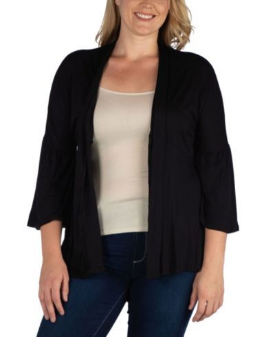 Plus Size Flared Open Front Cardigan Sweater