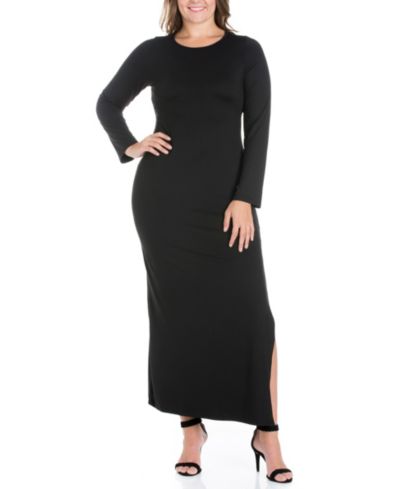 Женское платье макси с разрезом по бокам, Plus Size