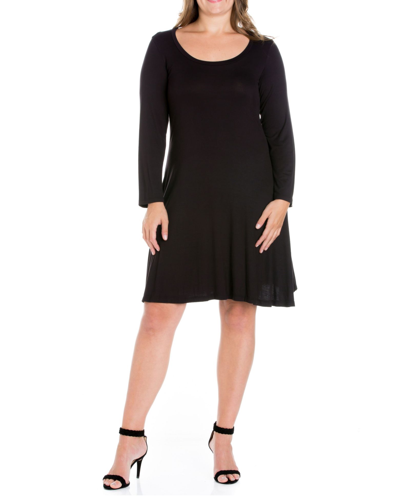 24seven Comfort Apparel Plus Size Flared Dress