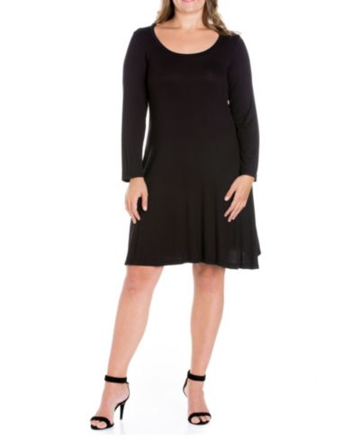 24seven Comfort Apparel Plus Size Flared Dress