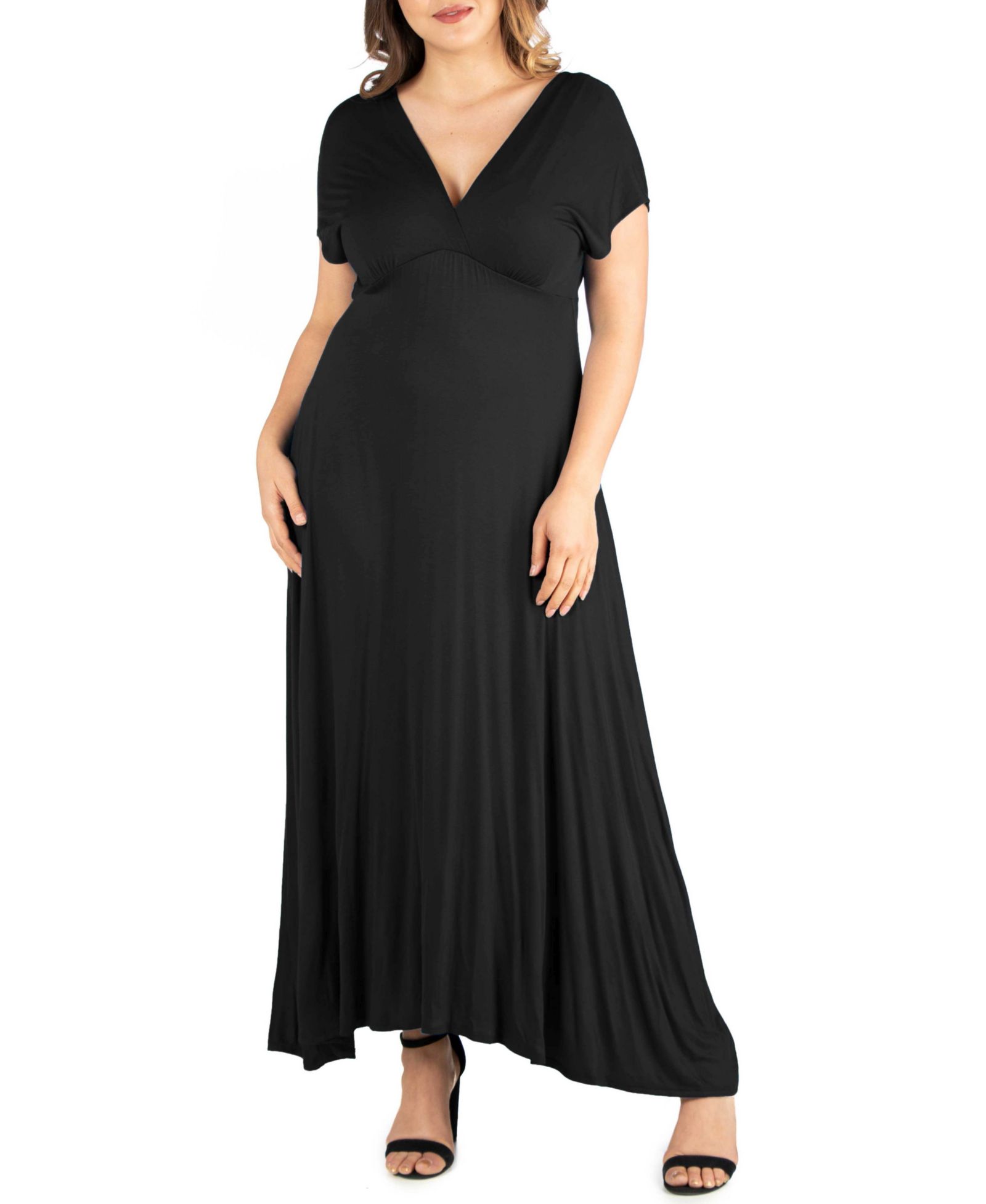 Женское платье 24seven Comfort Apparel Plus Size Empire Waist V-neck Maxi