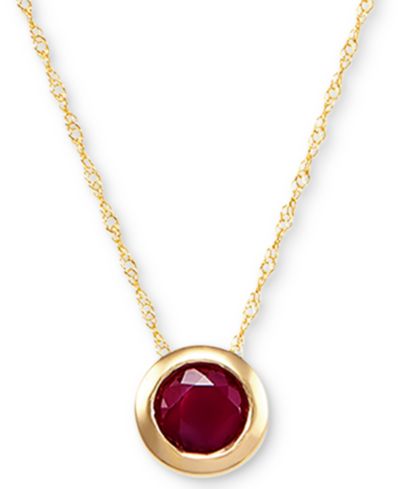 Подвеска-кулон с камнем в оправе 18" из золота 14k