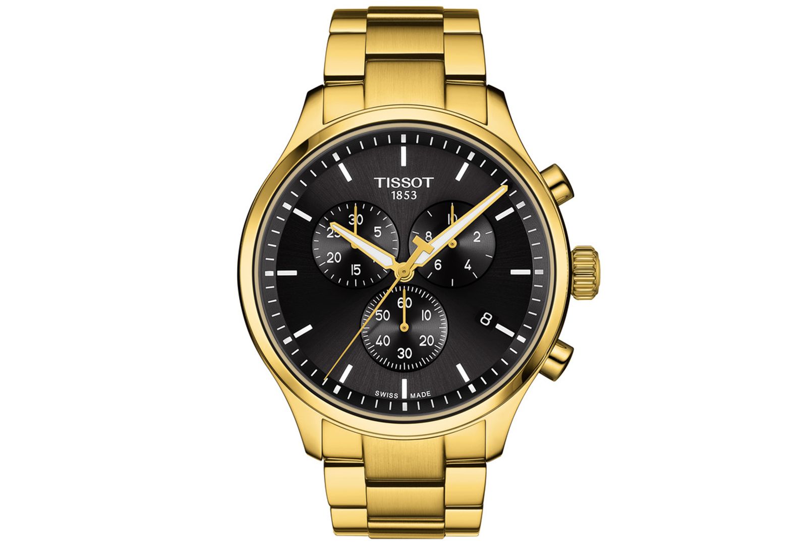 Tissot Men's Swiss Chronograph Chrono XL Classic Gold-Tone Stainless Steel Bracelet Watch 45mm