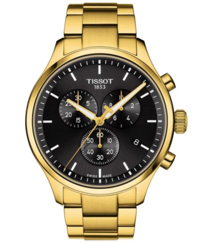 Tissot Men's Swiss Chronograph Chrono XL Classic Gold-Tone Stainless Steel Bracelet Watch 45mm