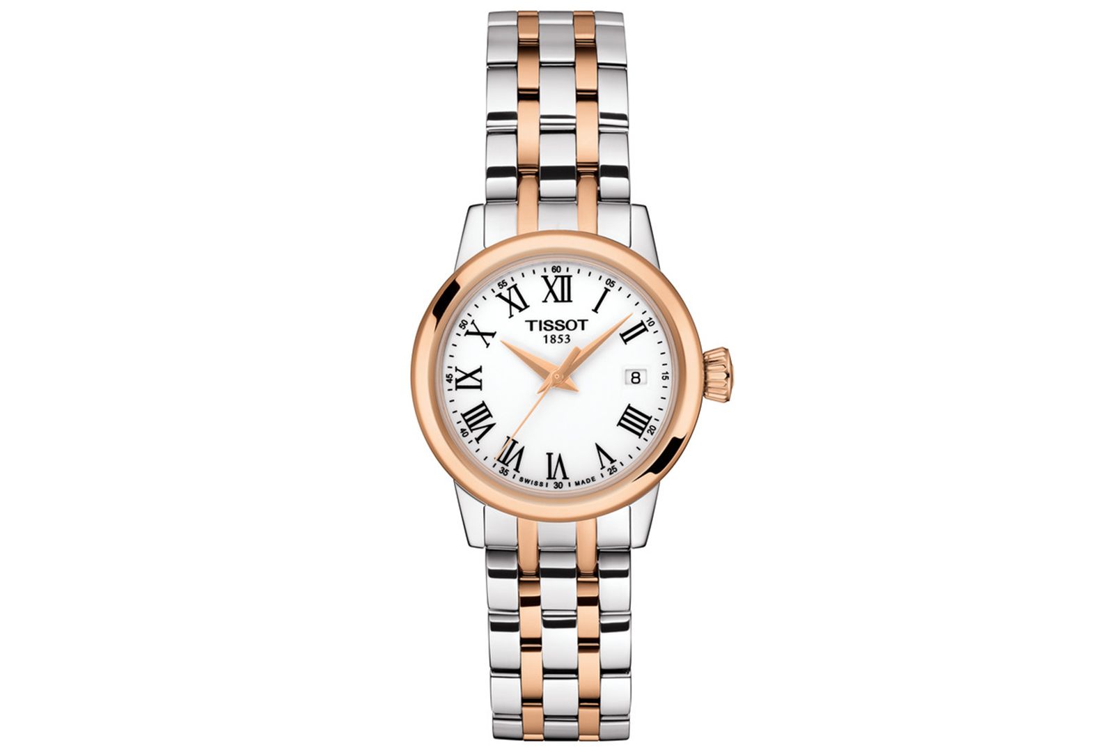 Tissot Женские швейцарские часы Swiss Classic Dream, двухцветный стальной браслет, 28mm
