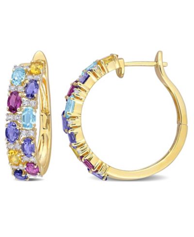 Серьги-кольца Multi Gemstone Hoop