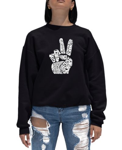 Женский свитшот LA Pop Art Word Art Crewneck Peace Fingers