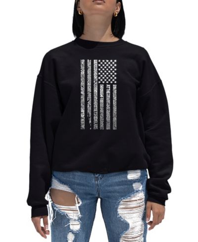 Женская свитшот-толстовка LA Pop Art Word Art Crewneck National Anthem Flag
