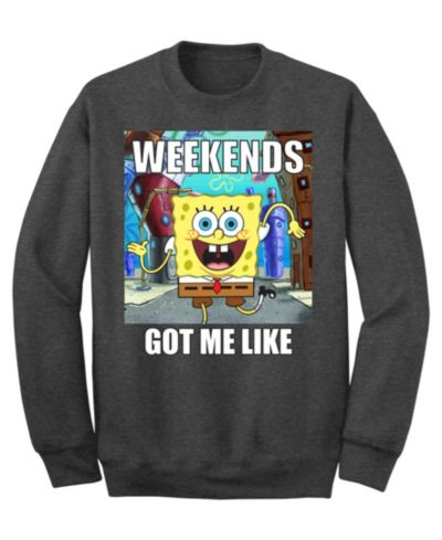 Мужское флисовое свитшот SpongeBob "Weekends Got Me Like"