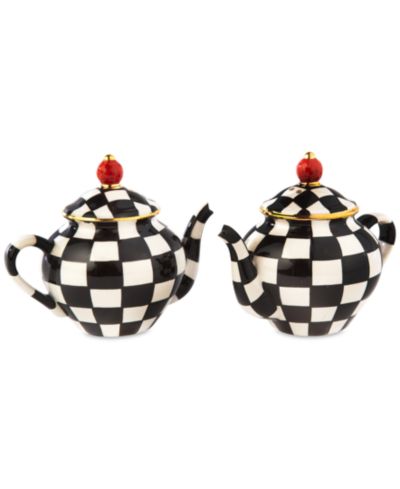 Mackenzie-Childs Courtly Checks Teapot Salt & Pepper Set