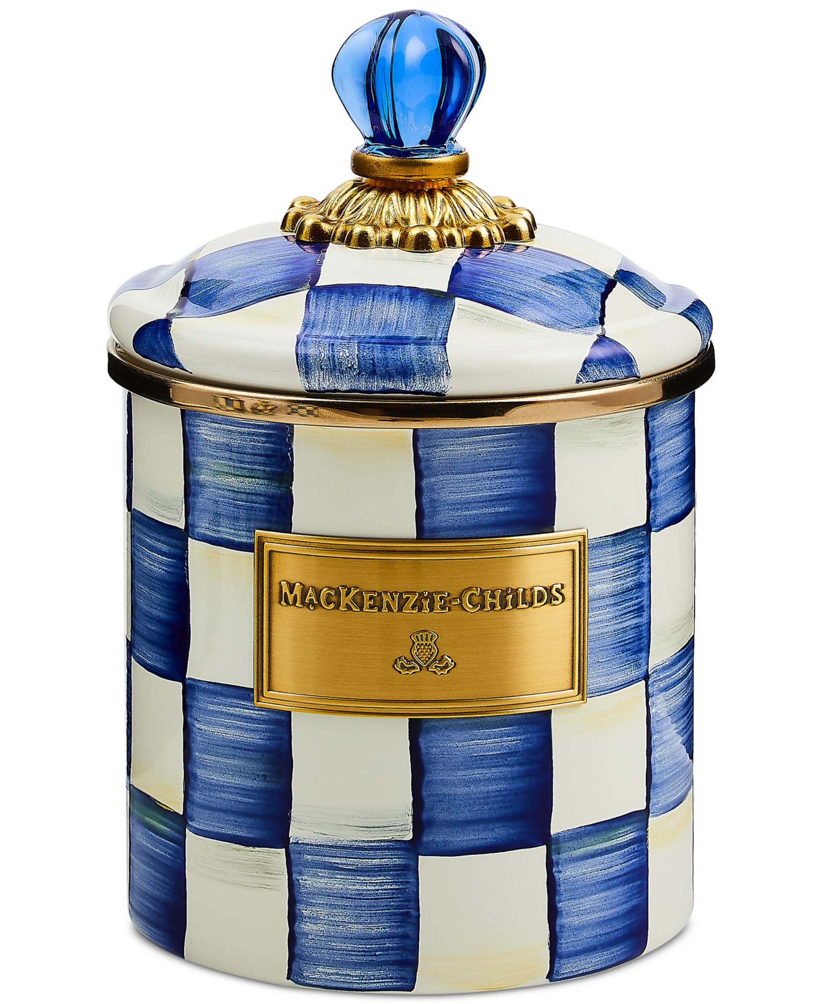 Эмалированная стальная банка MacKenzie-Childs Royal Check Small