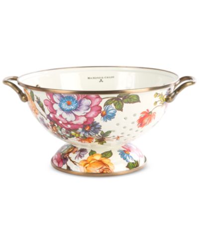 Mackenzie-Childs White Flower Market Large Colander