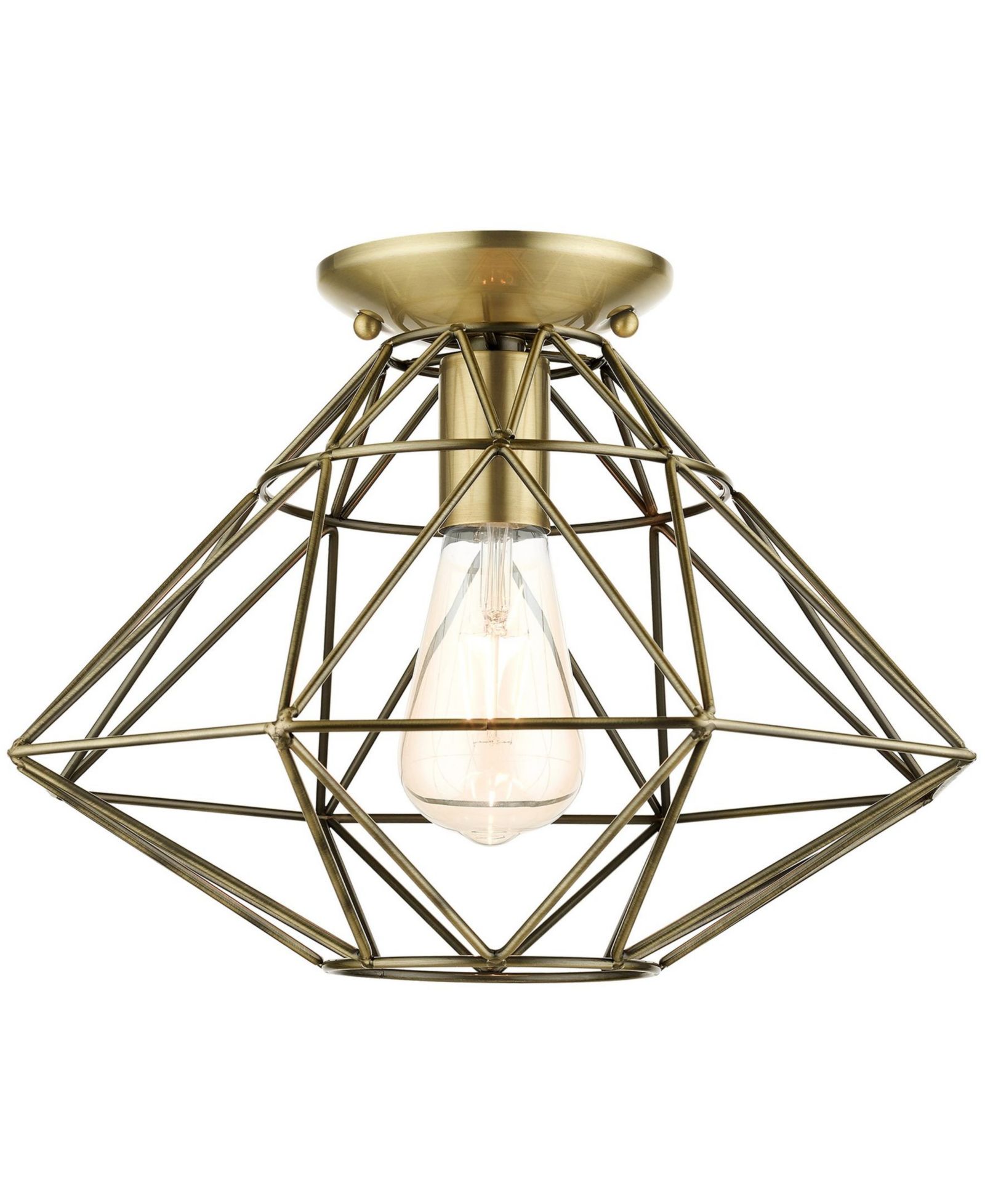 Геометрический потолочный светильник 1 Light Flush Mount