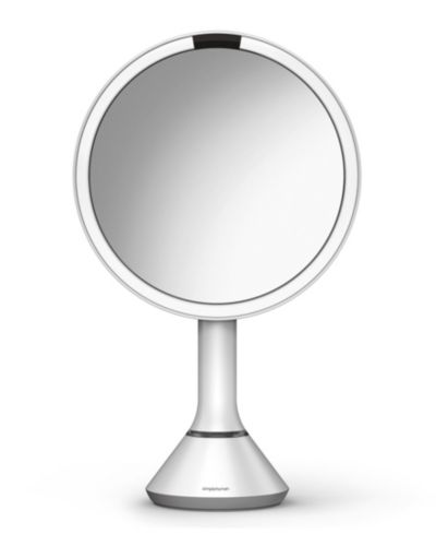 simplehuman зеркало для макияжа с датчиком 8", 5x увеличение и регулируемая яркость