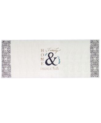Avanti Modern Farmhouse Embroidered Cotton Bath Rug, 24" x 60"