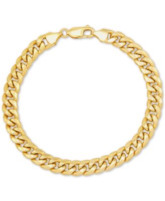 Lightweight Miami Cuban Link 7-1/2" Chain Bracelet (7mm) in 10k Gold