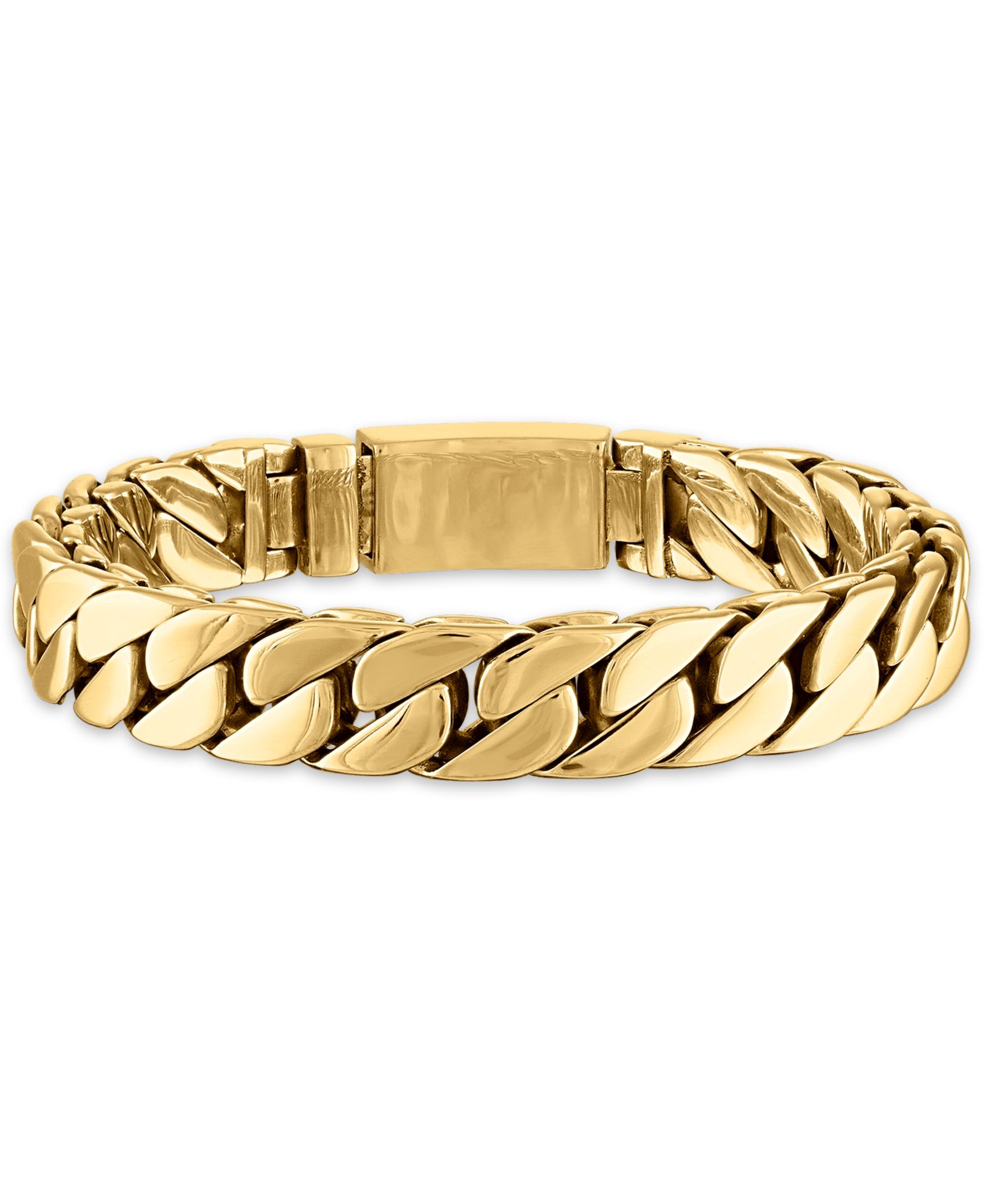 Esquire Men's Jewelry Curb Link Chain Bracelet in Gold-Tone Ion-Plated Stainless Steel, Created for Macy's (Also in Stainless Steel)