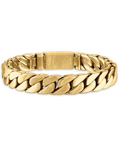 Мужской браслет Esquire Men's Jewelry Curb Link Chain, золото-тонкое напыление на нержавеющей стали