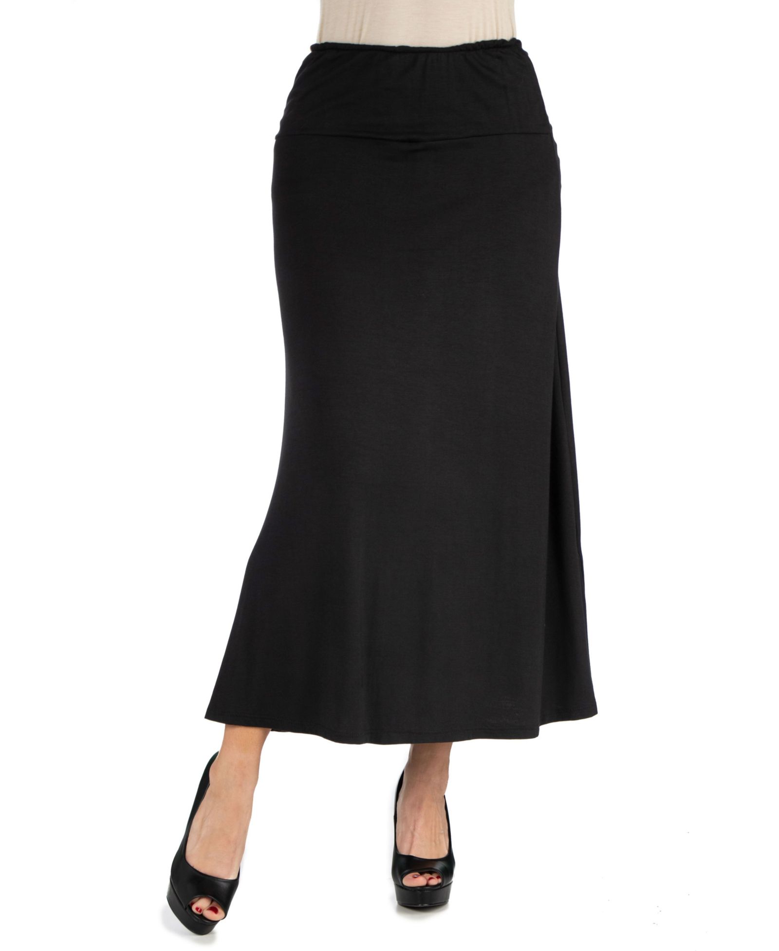 Women's Elastic Waist Maxi Skirt