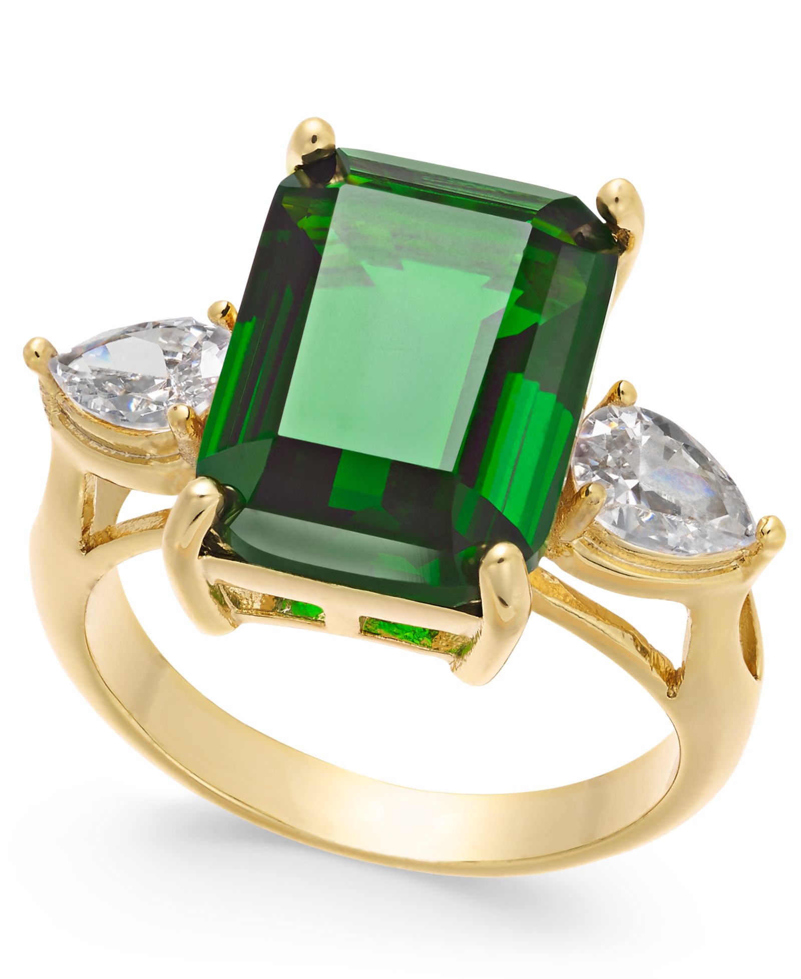 Charter Club Emerald Cut Crystal Ring в серебряном напылении, золотом или розовом золотом напылении