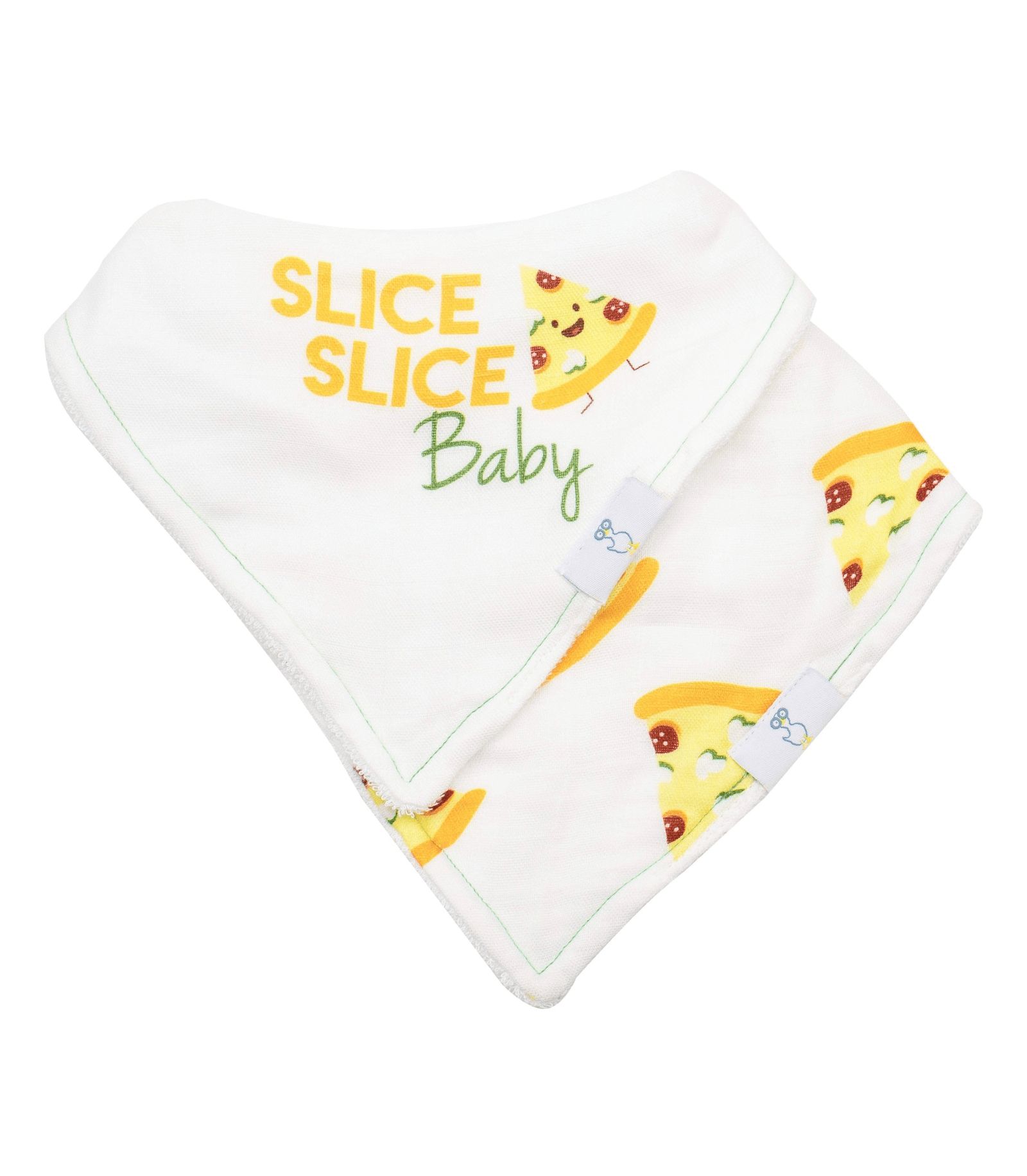 GooseWaddle комплект из 2 слюняг Muslin & Terry Cloth Slice Slice Baby And Pizza