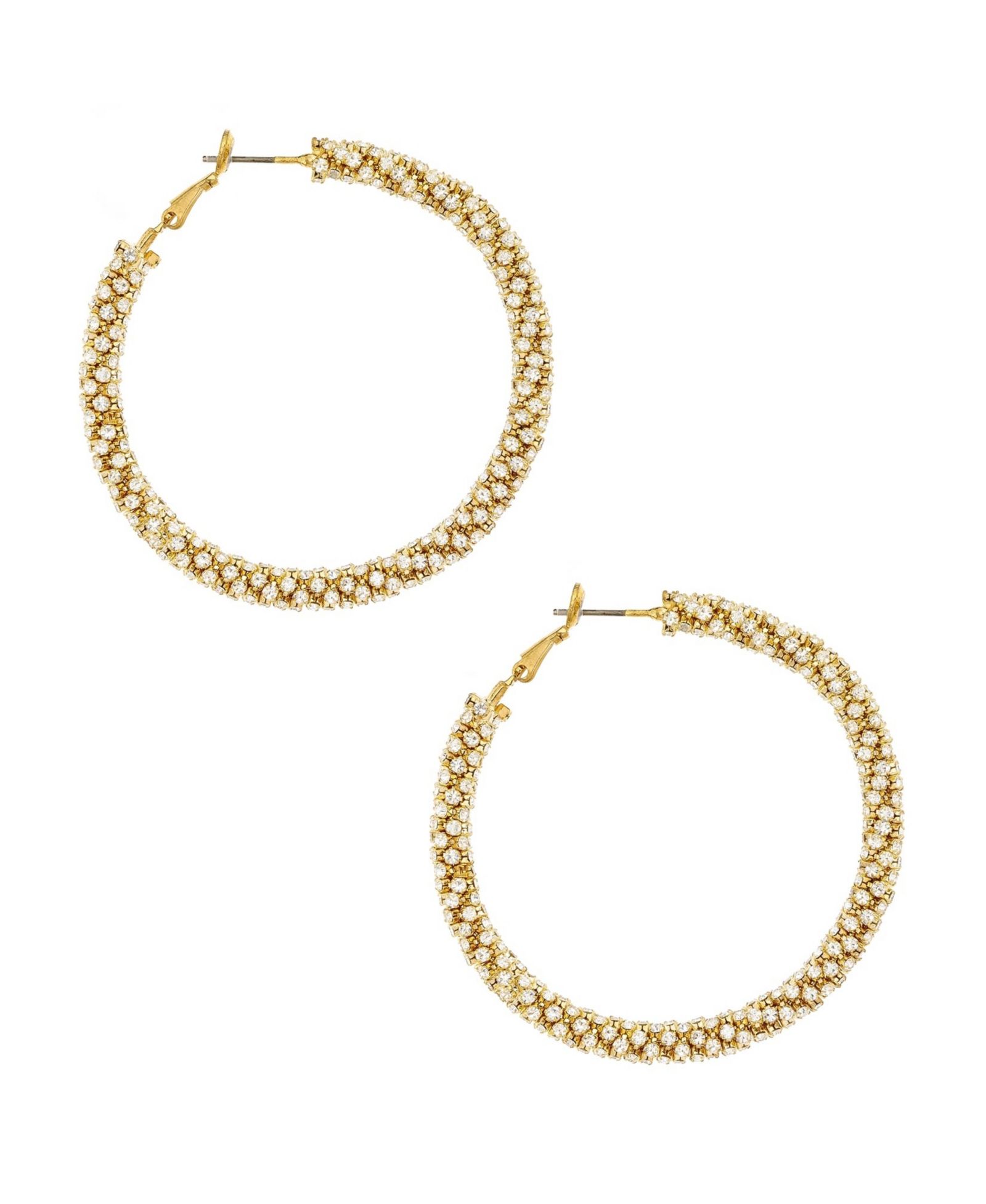 ETTIKA Crystal Gold Plated серьги-кольца с канатом