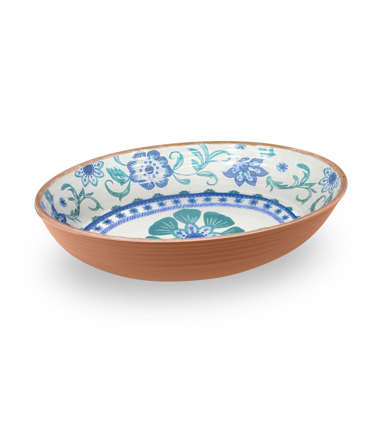 Овальная сервировочная чаша Abode Homewares Rio Turquoise Floral из меламина