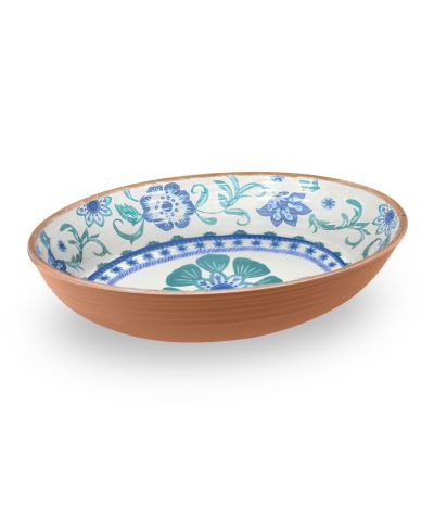 Abode Homewares Rio Turquoise Floral Melamine Oval Serve Bowl