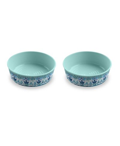 Abode Homewares Gibraltar Singe Wall Melamine Pet Bowls, Set Of 2