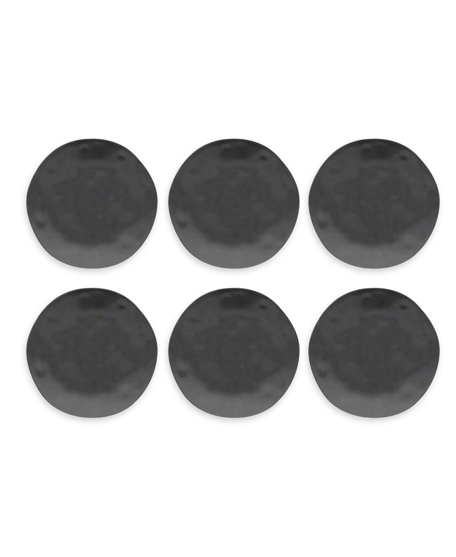Abode Homewares Planta Matte Black Melamine Dinner Plates, Set Of 6