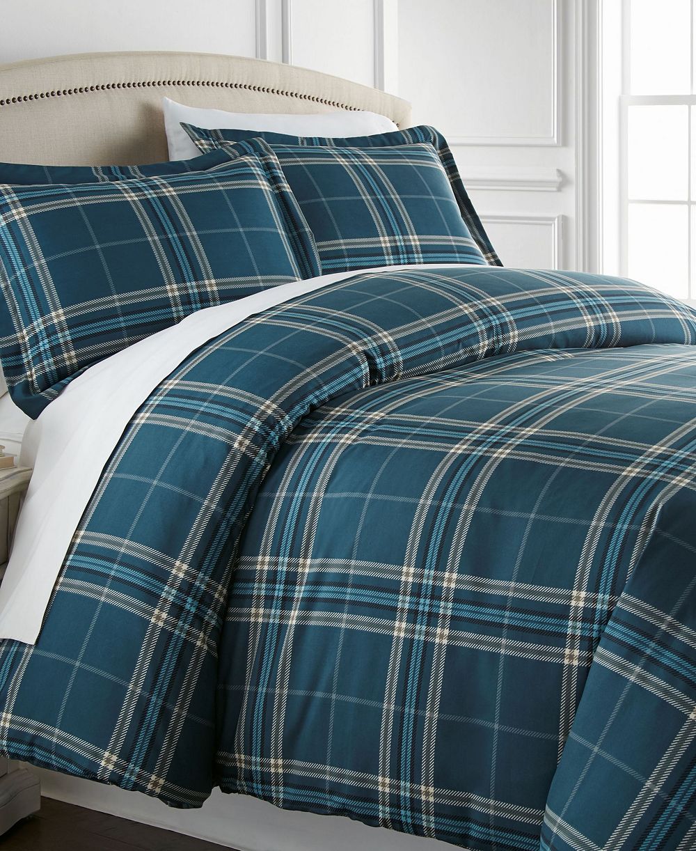 Комплект из 3 предметов Southshore Fine Linens Ultra-Soft в клетку, King/California King