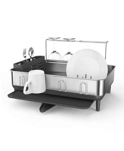 Simplehuman стальная кухонная сушилка для посуды с поворотным носиком