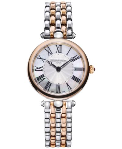 Frederique Constant Женские Swiss Art Deco Two-Tone Stainless Steel Bracelet Watch 30mm