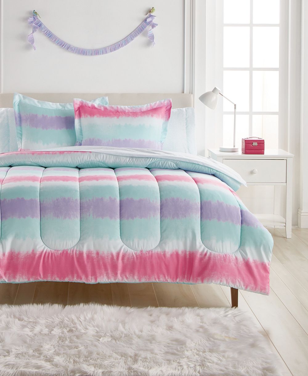 Dream Factory Детский комплект постельного белья в полоску Tie Dye, Twin