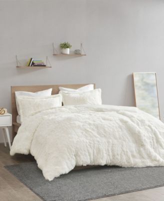 Intelligent Design Malea Shaggy Faux-Fur 3-Pc. Duvet Cover Set, Full/Queen