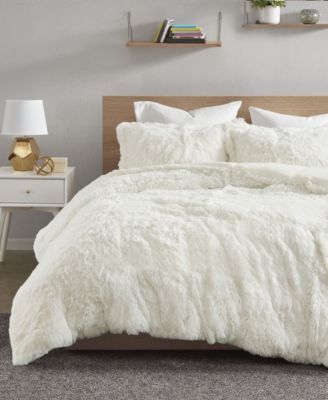 Intelligent Design Malea Shaggy Faux-Fur 3-Pc. Duvet Cover Set, King