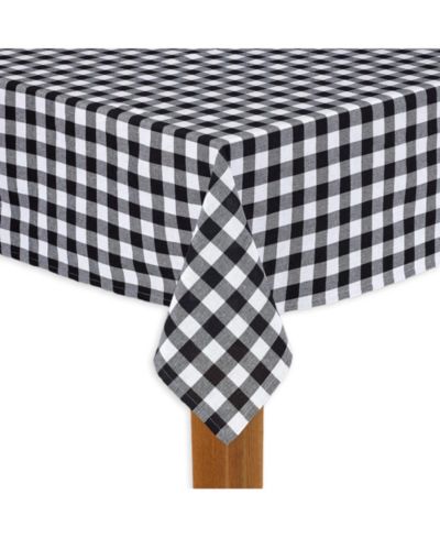 Lintex скатерть из 100% хлопка в клетку Buffalo Check, черная, круглая 70"