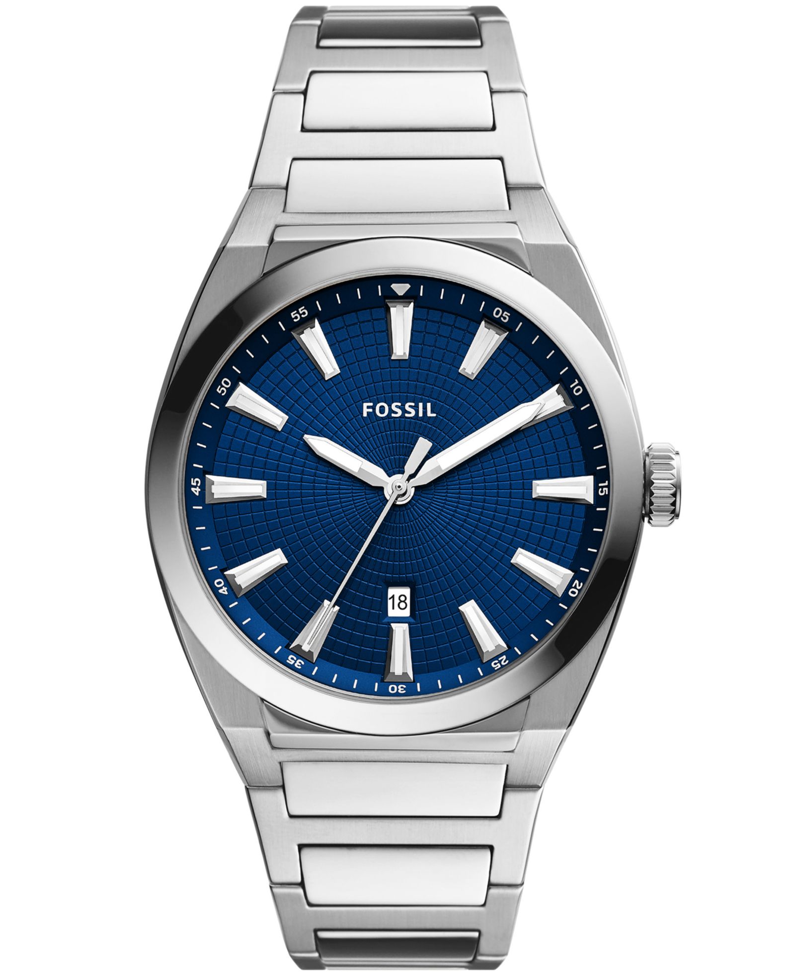 Часы Fossil Men's Everett Silver-Tone Stainless Steel Bracelet 42mm