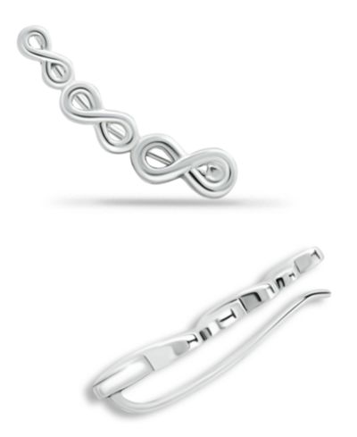 Giani Bernini Серьги-кафф Infinity в 18k золоте поверх стерлингового серебра или стерлинговое серебро