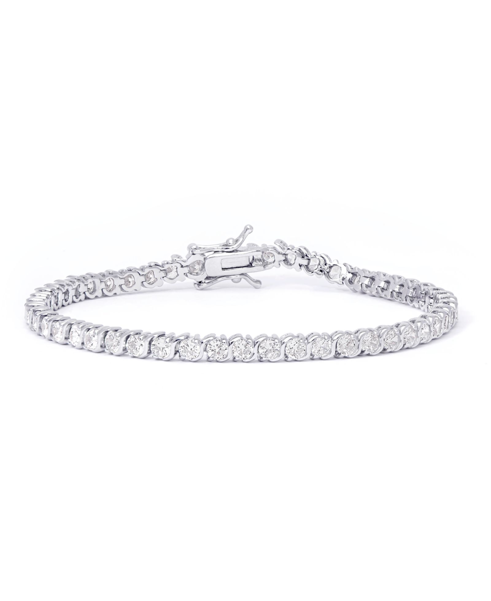 Браслет Cubic Zirconia "S" Link с серебряным напылением