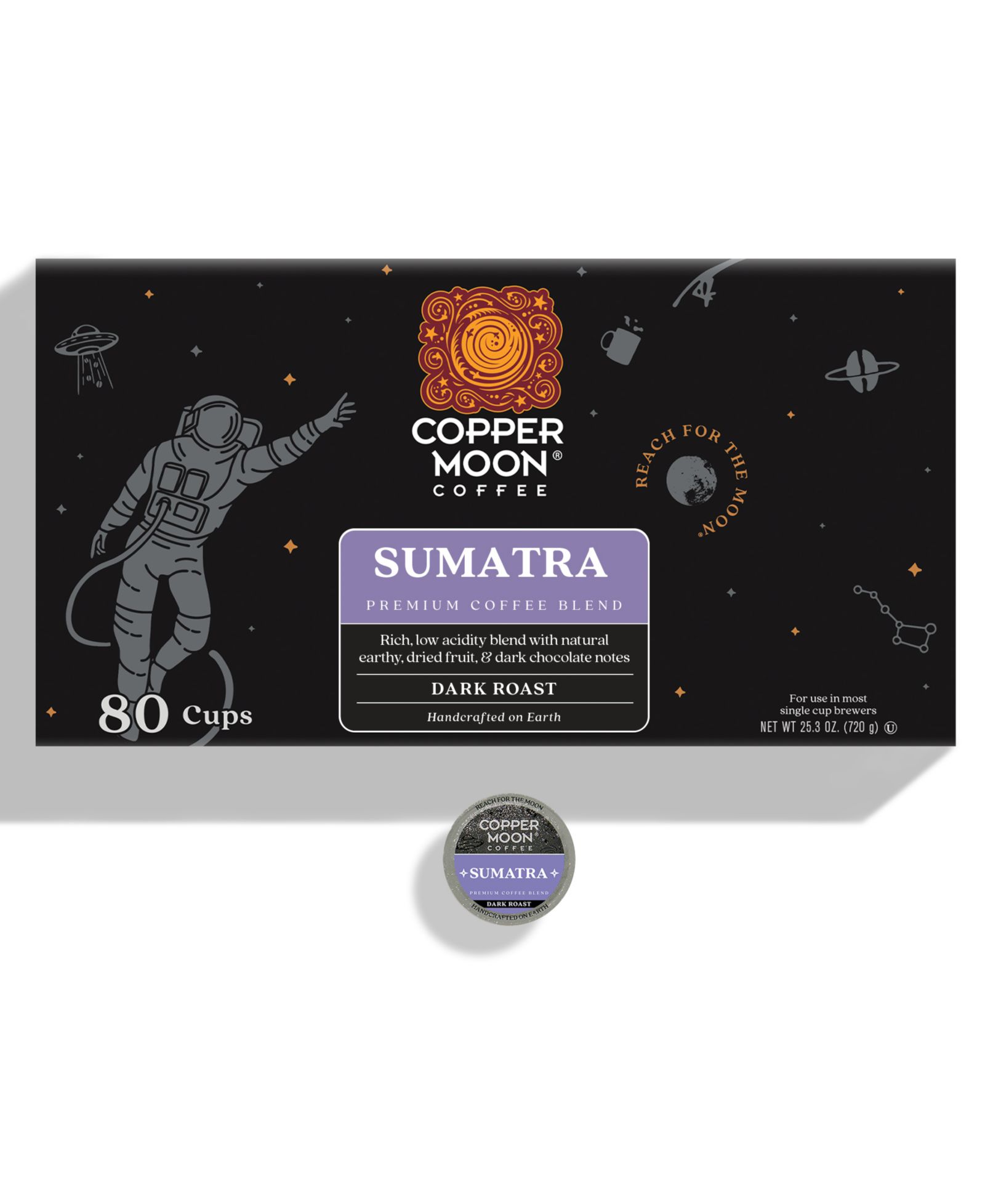 Single Serve Coffee Pods for Keurig K Cup Brewers, Sumatra Blend, 80 Count