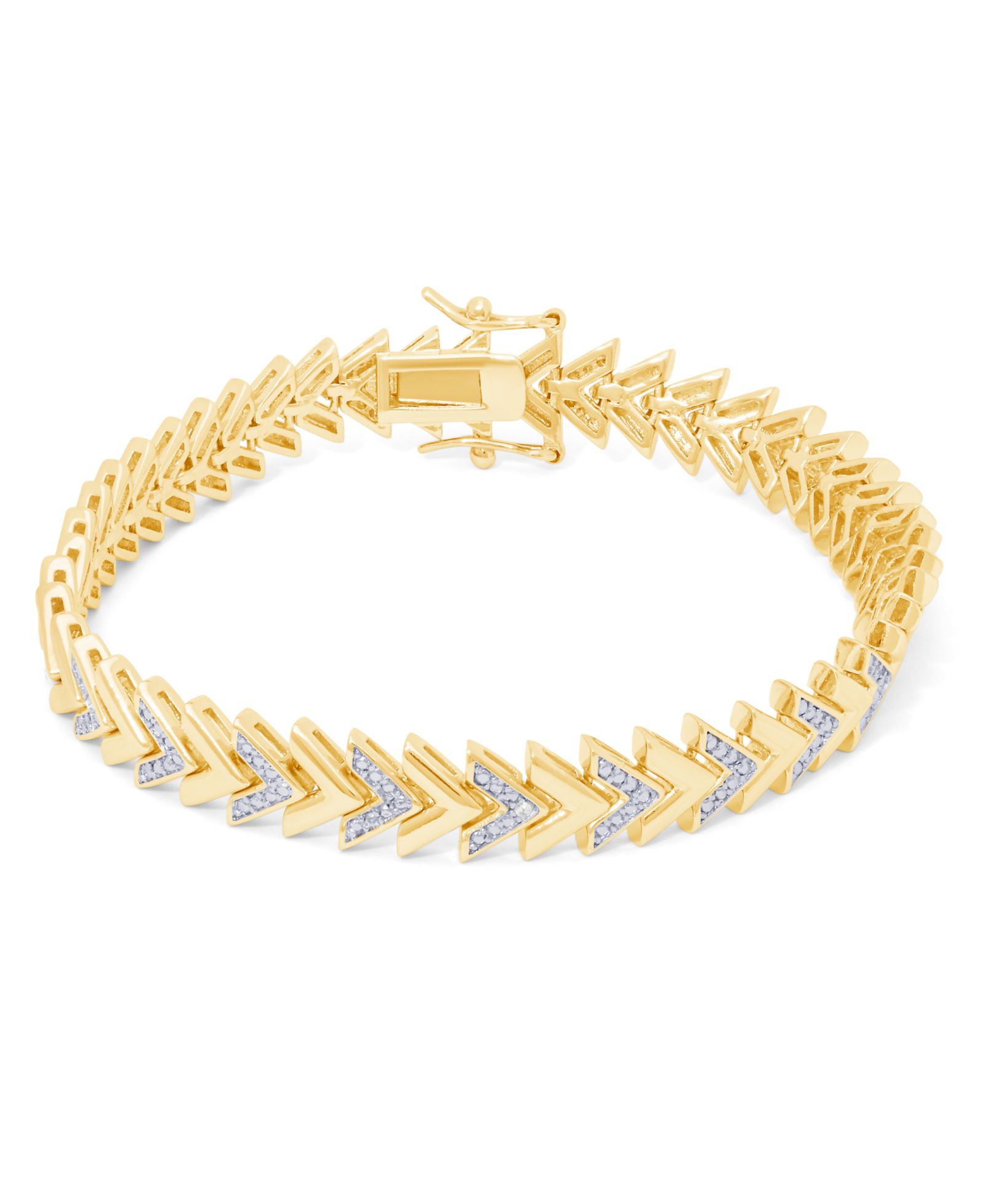 Браслет с золотым покрытием и акцентами из бриллиантов Diamond Accent Chevron