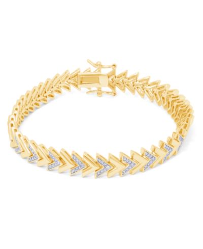 Браслет с золотым покрытием и акцентами из бриллиантов Diamond Accent Chevron