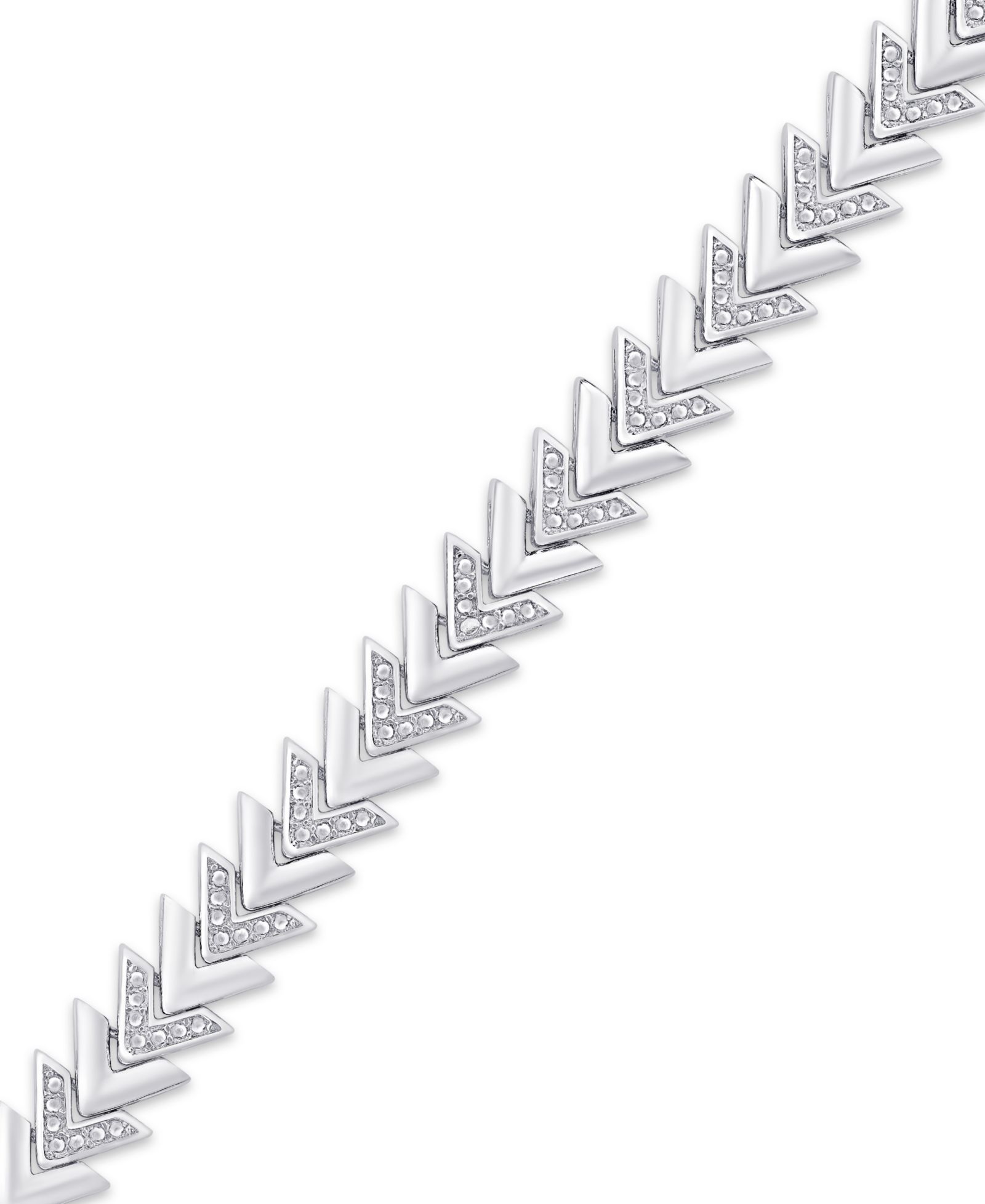 Diamond Accent Chevron Gold Plate Bracelet