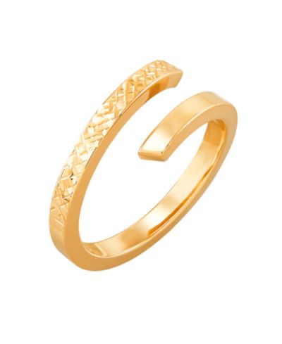Кольцо Italian Gold Polished Diamond Cut Bypass, 10K Yellow Gold