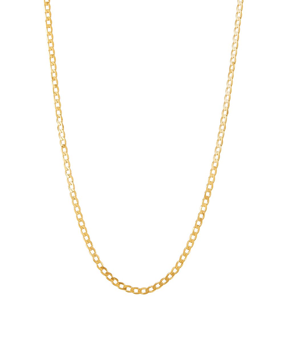 Italian Gold Полированная Цепь Curb 22" Solid 10K Yellow Gold