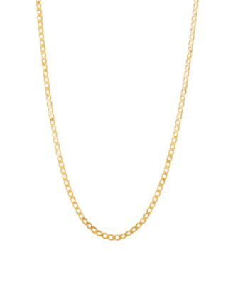 Italian Gold Полированная Цепь Curb 22" Solid 10K Yellow Gold