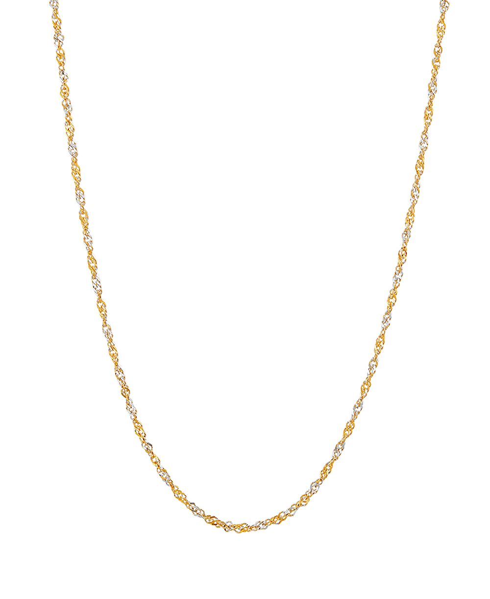 Italian Gold цепь Singapore Two-Tone Diamond Cut 16" в 10K Yellow Gold