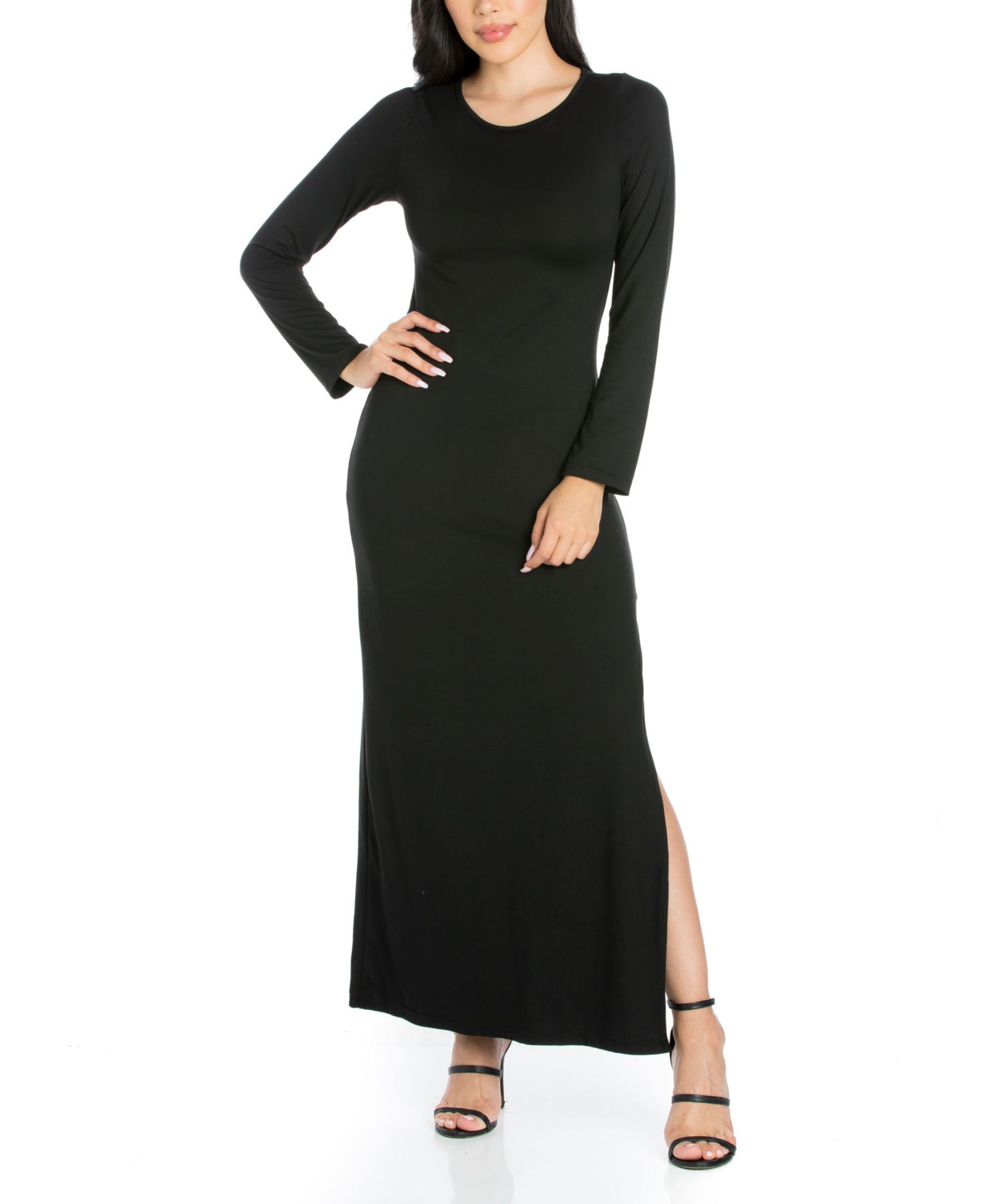 Женское платье Maxi Long Sleeve Side Slit Fitted